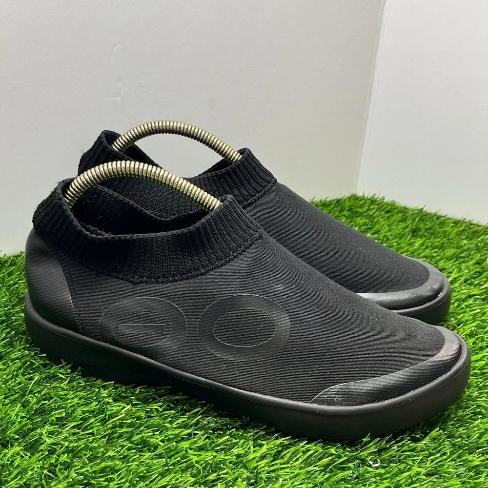 Oofos Oomg Eezee Low Sneaker Casual Recovery Black Comfort Slip On Sz 10.5 *Read